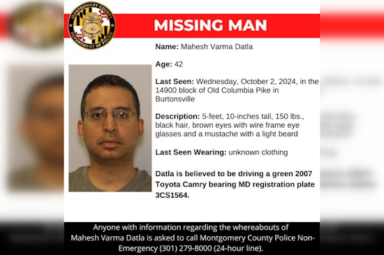Montgomery County Police Seek Public Assistance in Search for Missing Burtonsville Man, Mahesh Varma Datla