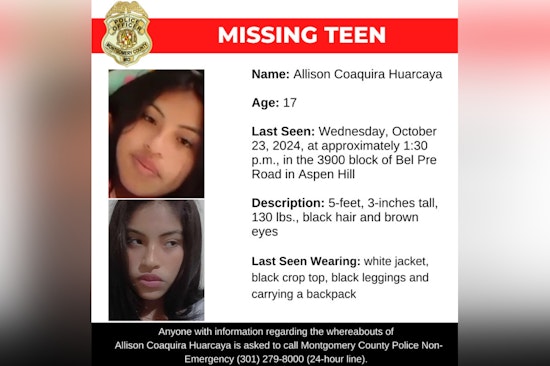 Montgomery County Police Seek Public's Assistance in Locating Missing 17-Year-Old from Aspen Hill