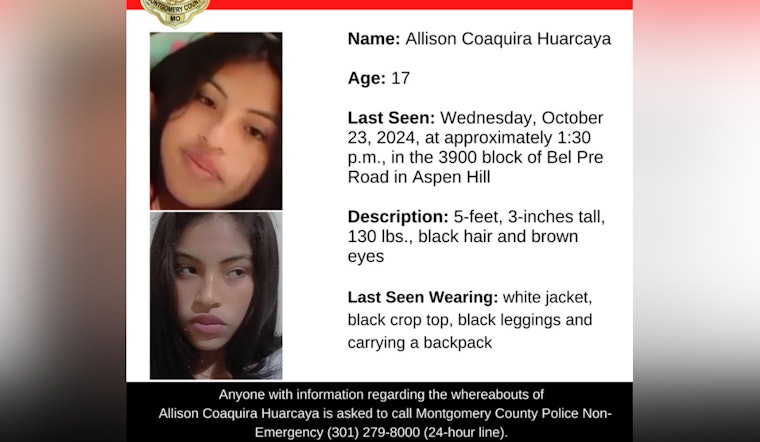 Montgomery County Police Seek Public's Assistance in Locating Missing 17-Year-Old from Aspen Hill
