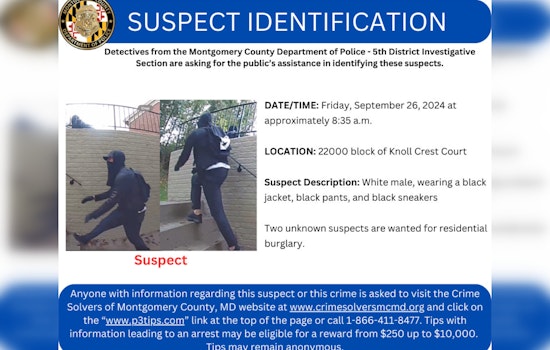 Montgomery County Police Seek Suspects in Knoll Crest Court Home Burglary, Community Urged to Aid in Investigation