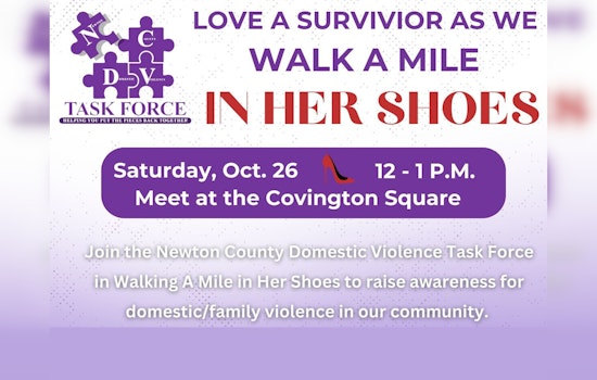 Newton County Hosts "Walk a Mile in Her Shoes" Event to Raise Awareness on Domestic Violence