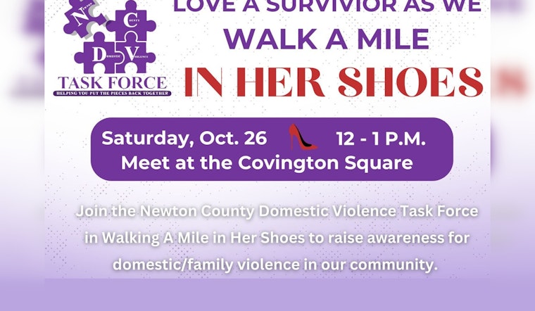 Newton County Hosts "Walk a Mile in Her Shoes" Event to Raise Awareness on Domestic Violence