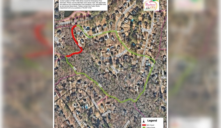 Peachtree City Announces Temporary Closure of Path 1556 for Emergency Tree Work, Line Creek Nature Trail Bridge Repairs Underway