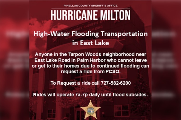 Pinellas County Sheriff’s Office Provides Lifeline with High-Water Transport in Palm Harbor's Flooded Tarpon Woods Neighborhood