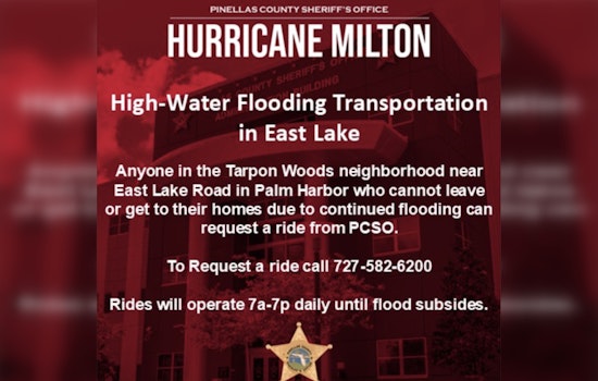 Pinellas County Sheriff’s Office Provides Lifeline with High-Water Transport in Palm Harbor's Flooded Tarpon Woods Neighborhood