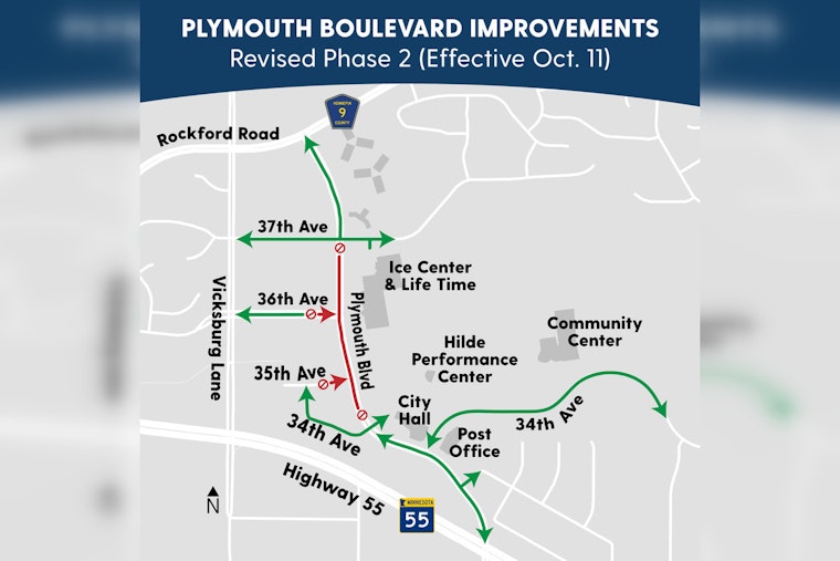Plymouth Boulevard Enters Phase 2 Construction, Road Closures and Detours in Place