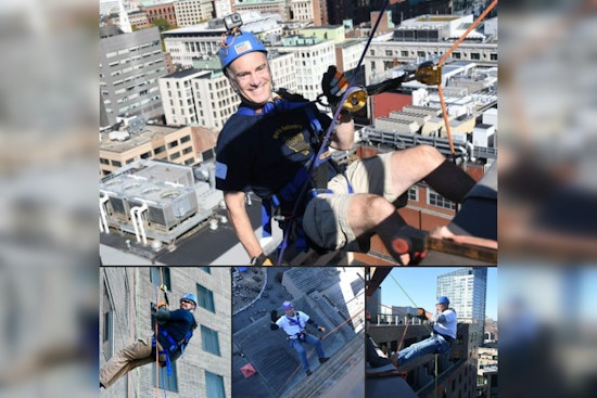 Plymouth County Sheriff's Deputies Rappel Down Building for Special Olympics in 'Over The Edge' Event