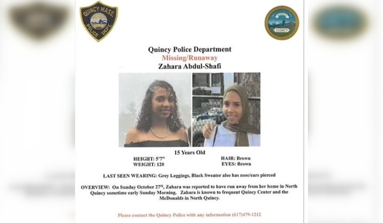 Quincy Police Seek Public's Help to Locate Missing Teen Zahara Abdul-Shafi