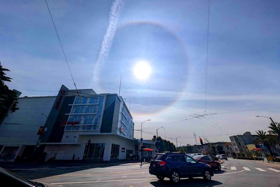 Rainbow Halo Encircles the Sun in San Francisco. What is a '22° Halo'..?