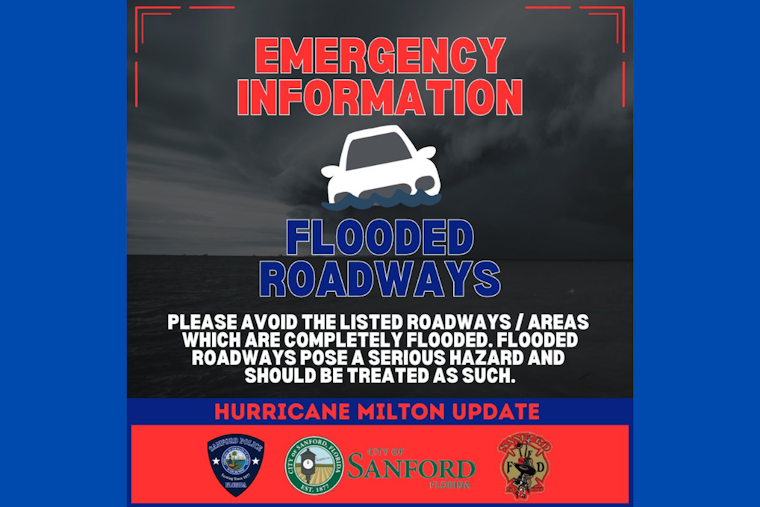 Sanford Police Issue Urgent Warning to Avoid Flooded Roads During Hurricane Milton