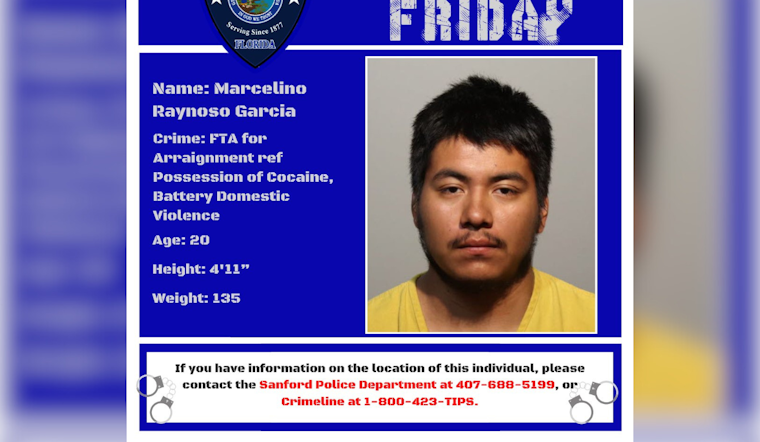Sanford Police Seek Public's Help to Locate Suspect Raynoso Garcia for Failing to Appear in Court