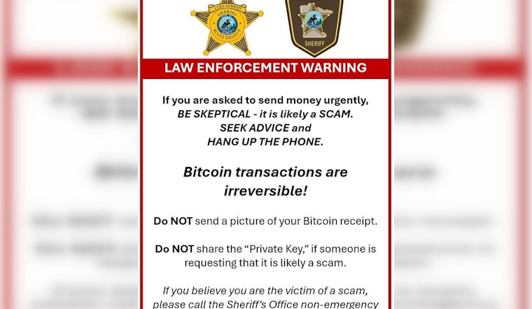 Scott County Sheriff's Office Alerts Public on Rising Crypto Scams Using Spoofed Law Enforcement IDs