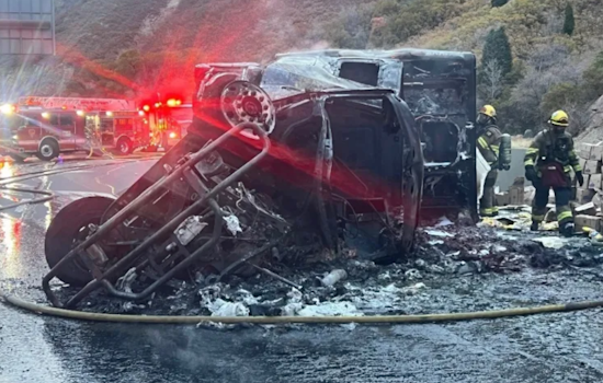 Semi-Truck Collides with Barrier, Ignites Fire Causing Westbound I-80 Closure in Parley’s Canyon