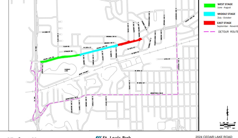 St. Louis Park Residents Navigate Detours Amid Cedar Lake Road's Extensive Upgrade