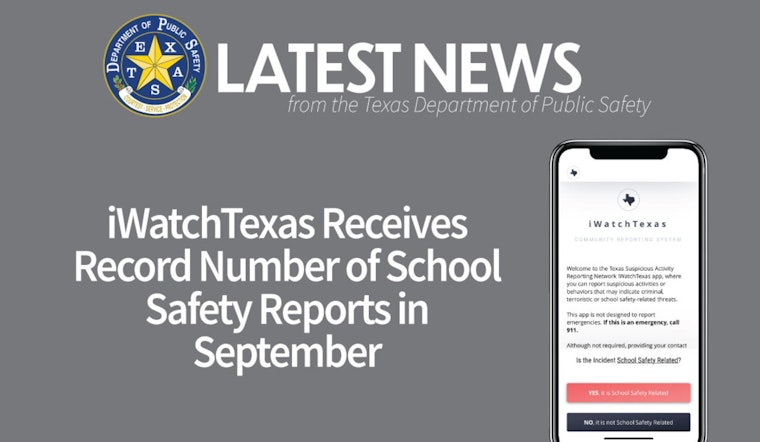 Texas Department of Public Safety Notes Record Surge in School Safety Reports for September 2024