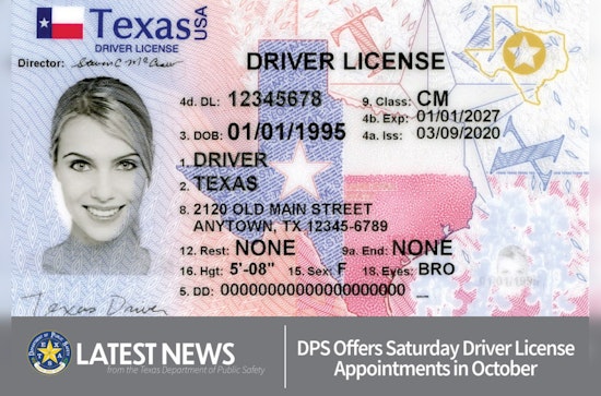 Texas DPS Extends Service Hours, Adds Weekend Appointments for License and ID Services in October