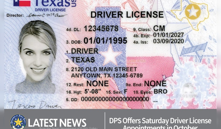 Texas DPS Extends Service Hours, Adds Weekend Appointments for License and ID Services in October