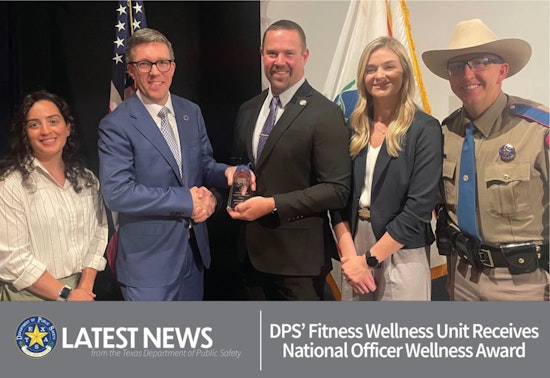 Texas DPS Fitness Wellness Unit Honored with National Officer Wellness Award in Washington, D.C.