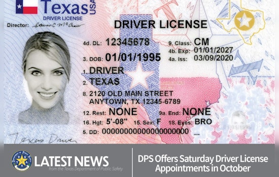 Texas DPS Offers Convenient Saturday Appointments for Driver License Services in October
