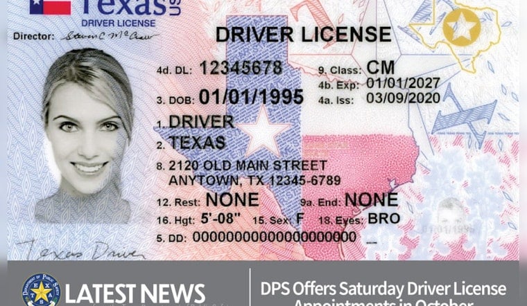 Texas DPS Offers Convenient Saturday Appointments for Driver License Services in October