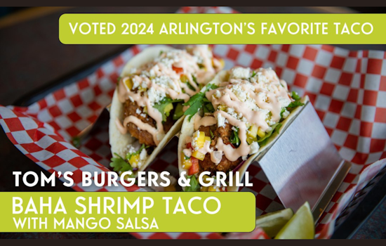 Tom's Burgers & Grill Wins 'Save the Taco' Contest in Arlington with Baha Shrimp Creation