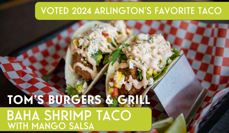 Tom's Burgers & Grill Wins 'Save the Taco' Contest in Arlington with Baha Shrimp Creation