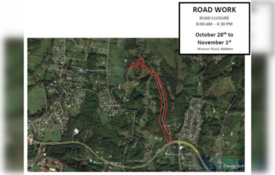 Upcoming Wawae Road Closure in Kalāheo, Resurfacing Work to Disrupt Traffic from Oct 28-Nov 1
