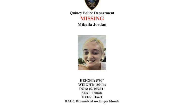 Urgent Search for Missing 13-Year-Old Mikaila Jordan in Braintree, Quincy, Weymouth, and Boston Area