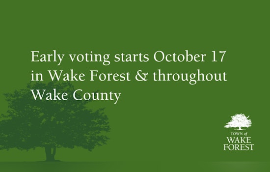 Wake County Announces Early Voting Schedule, Sites Open Oct 17 with Convenient Real-Time Wait Info Available