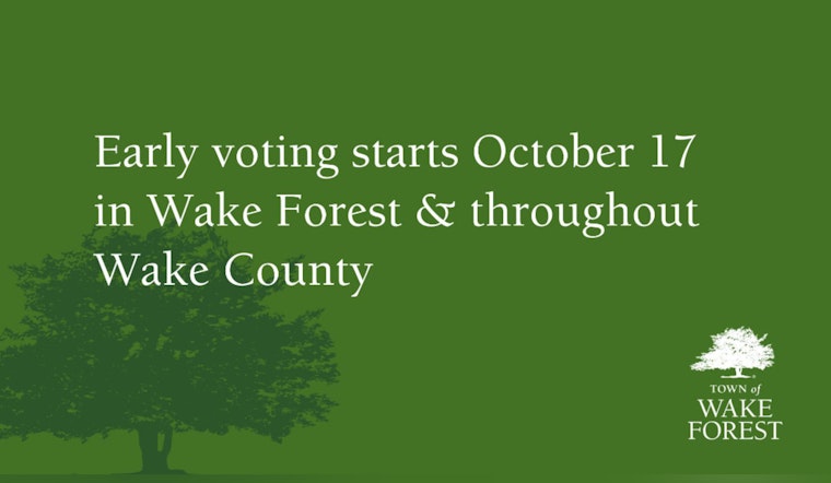 Wake County Announces Early Voting Schedule, Sites Open Oct 17 with Convenient Real-Time Wait Info Available