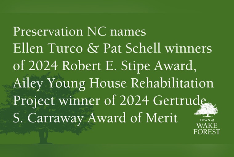Wake Forest's Turco and Schell Honored with Prestigious Robert E. Stipe Award for Preservation Excellence