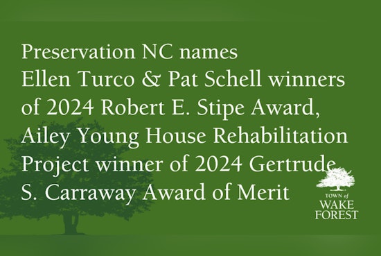Wake Forest's Turco and Schell Honored with Prestigious Robert E. Stipe Award for Preservation Excellence