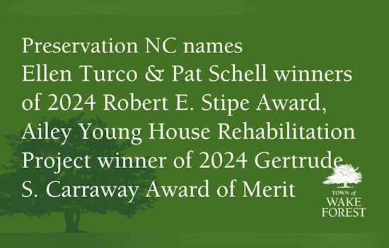 Wake Forest's Turco and Schell Honored with Prestigious Robert E. Stipe Award for Preservation Excellence