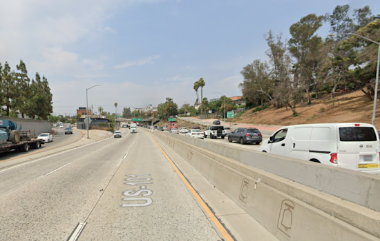 Water Main Break Floods 101 Freeway in Boyle Heights, Southbound Lanes Closed for Hours