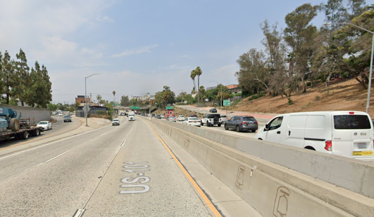 Water Main Break Floods 101 Freeway in Boyle Heights, Southbound Lanes Closed for Hours