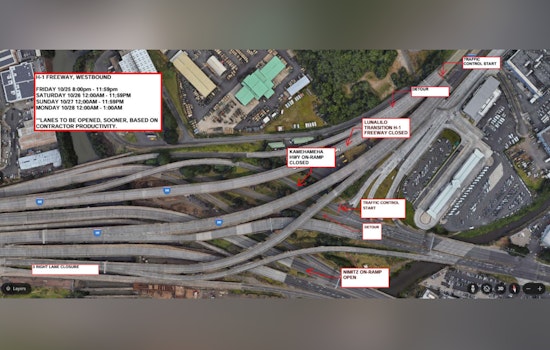 Weekend Closures Planned for Westbound H-1 Freeway On-Ramps and Lanes