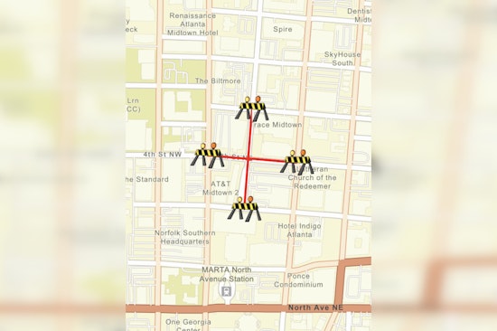 Weekend Road Closures in Atlanta Planned for Crane Removal at 736 Peachtree NE