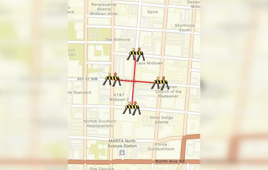 Weekend Road Closures in Atlanta Planned for Crane Removal at 736 Peachtree NE