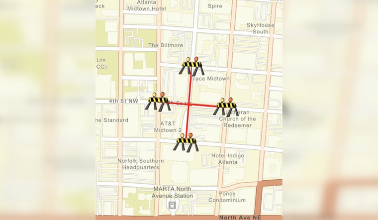 Weekend Road Closures in Atlanta Planned for Crane Removal at 736 Peachtree NE