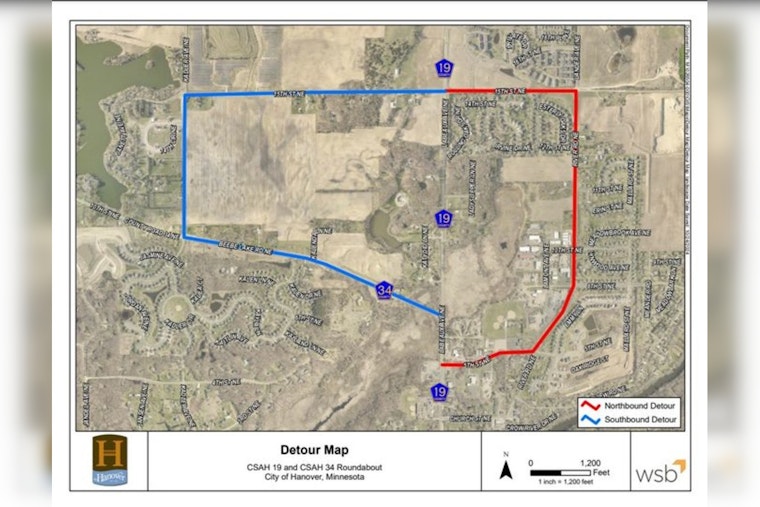 Weekend Road Closures in Hanover, CSAH 19 Shut Down for Paving, Detours in Place