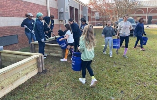Yamaha Volunteers and Newnan Students Join Forces to Cultivate Educational Garden Beds at White Oak Elementary
