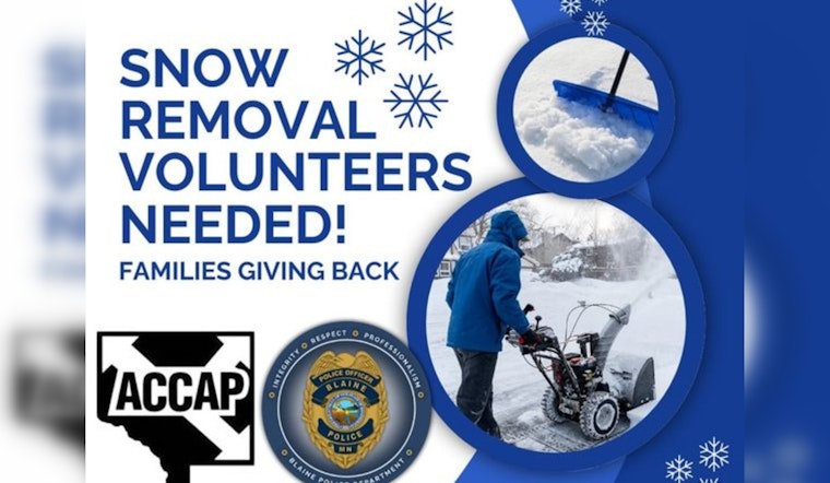 Anoka County Calls for Volunteers to Shovel Snow for Seniors; Blaine Police Amplify Effort