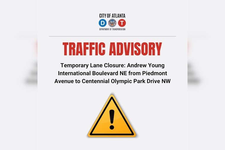 Atlanta Commuters Alert: Lane Closures on Andrew Young International Blvd for Sidewalk Repairs