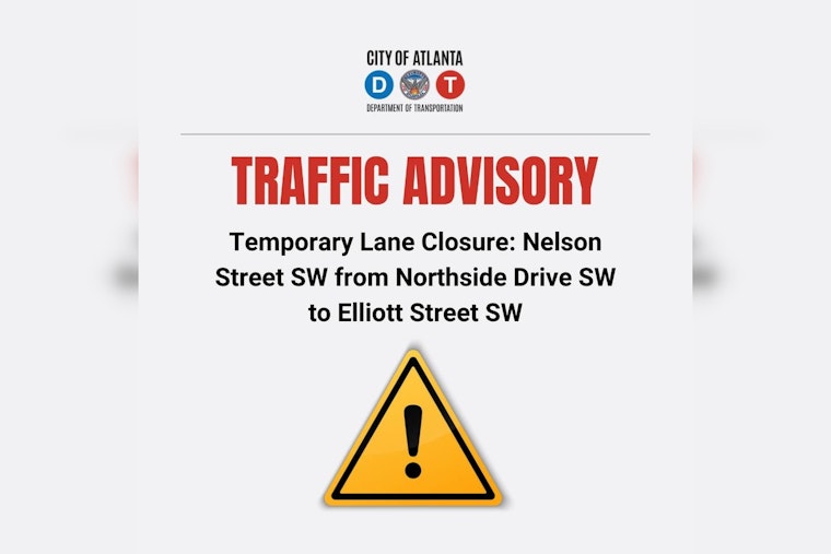 Atlanta Commuters Alert: Lane Closures on Nelson Street SW for Sidewalk Repairs Starting Monday