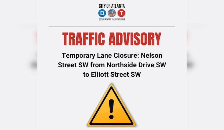 Atlanta Commuters Alert: Lane Closures on Nelson Street SW for Sidewalk Repairs Starting Monday
