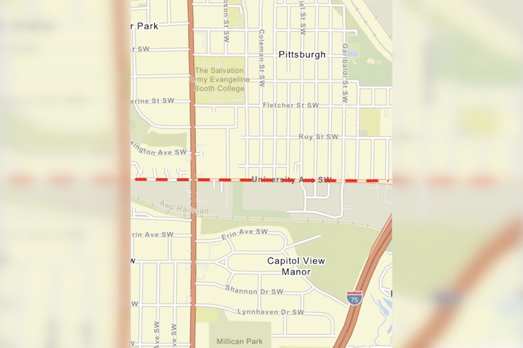 Atlanta Commuters Alert - Lane Closures on University Avenue SW in Effect
