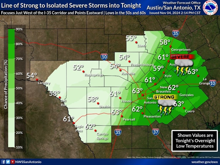 Austin Braces for Potential Severe Weather Today with 50% Chance of Thunderstorms