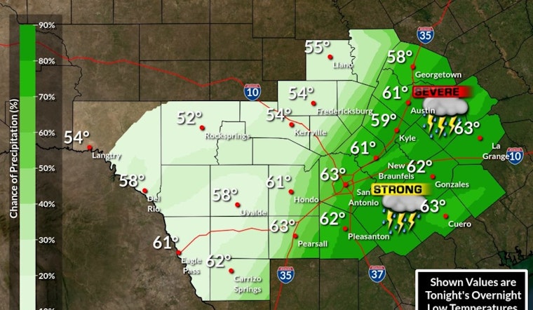 Austin Braces for Potential Severe Weather Today with 50% Chance of Thunderstorms