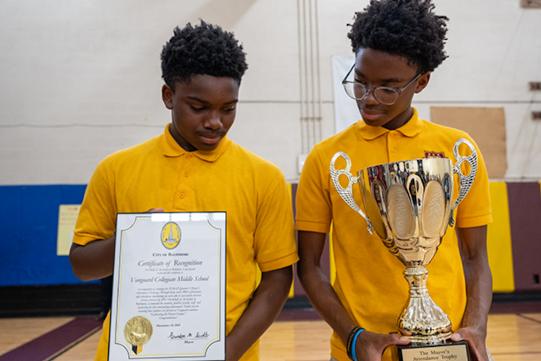 Baltimore Mayor Honors Vanguard Collegiate Middle School for Stellar Improvement in Student Attendance