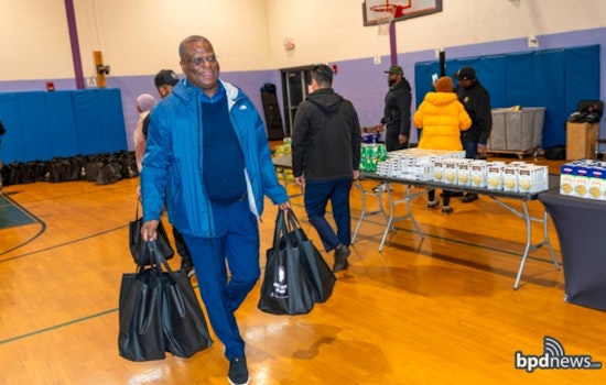 Boston Police and No Books No Ball Team Up to Distribute Turkey and Food Supplies for Thanksgiving